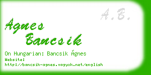 agnes bancsik business card