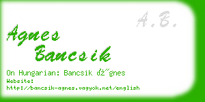 agnes bancsik business card